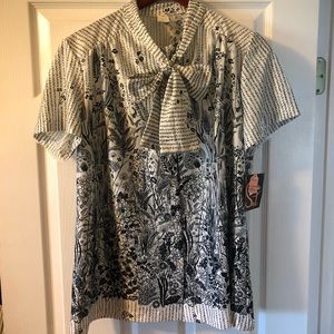 VINTAGE Tie Neck Blouse